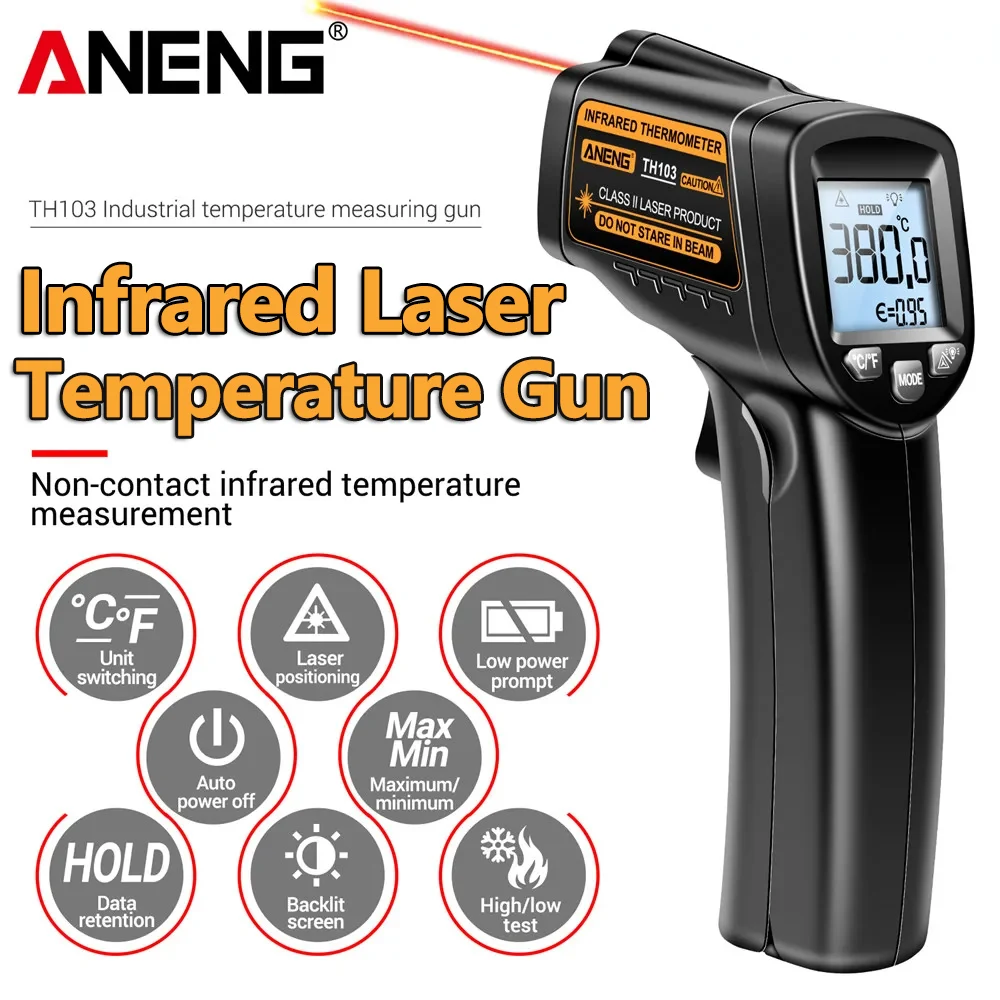 Industrial Laser Temperature Gun - Termometro Laser a Infrarossi -20°C °