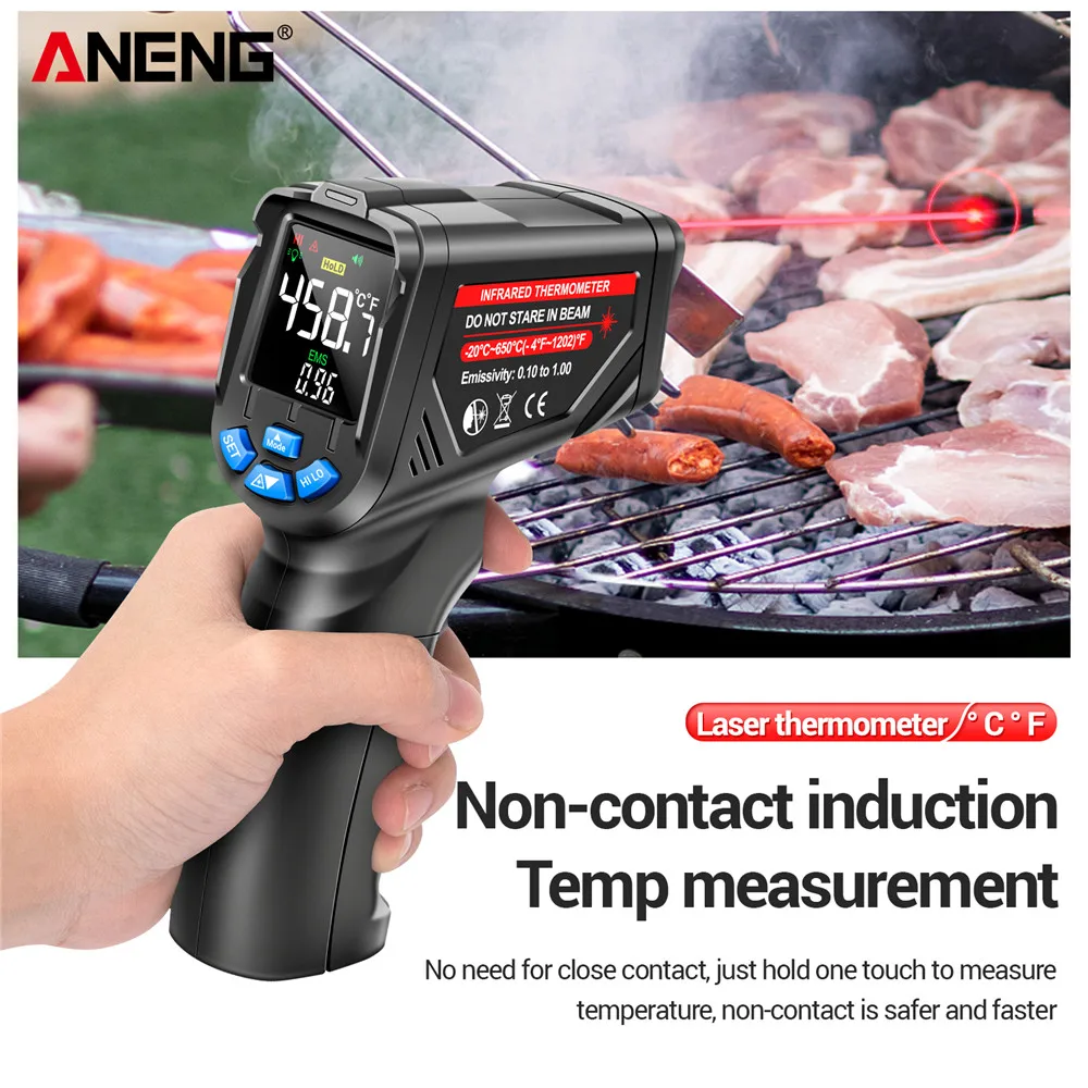 Industrial Laser Temperature Gun - Termometro a Infrarossi Digitale Senza Contatto
