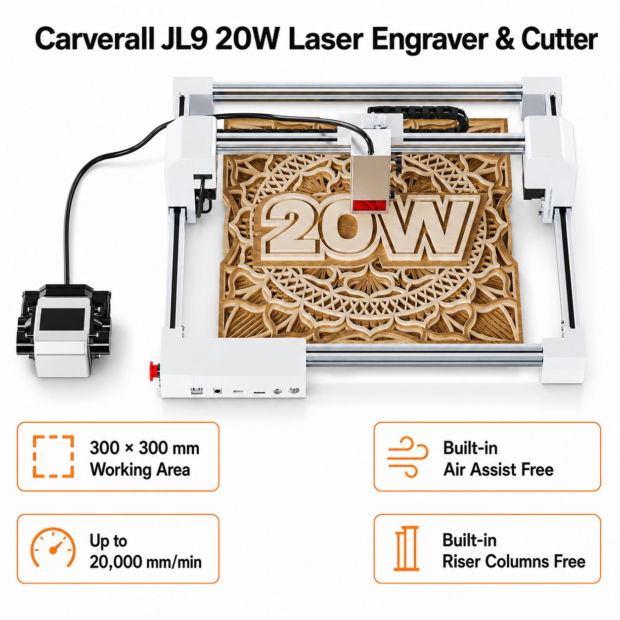 Industrial Laser Applications - Carverall JL9 20W Incisore e Tagliatrice