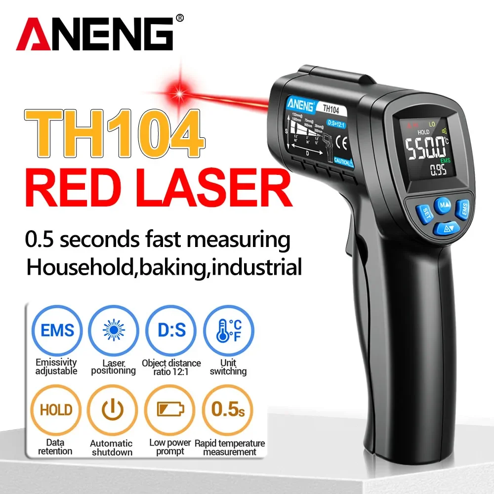 Industrial Laser Temperature Gun - ANENG TH104 Termometro a Infrarossi Portatile