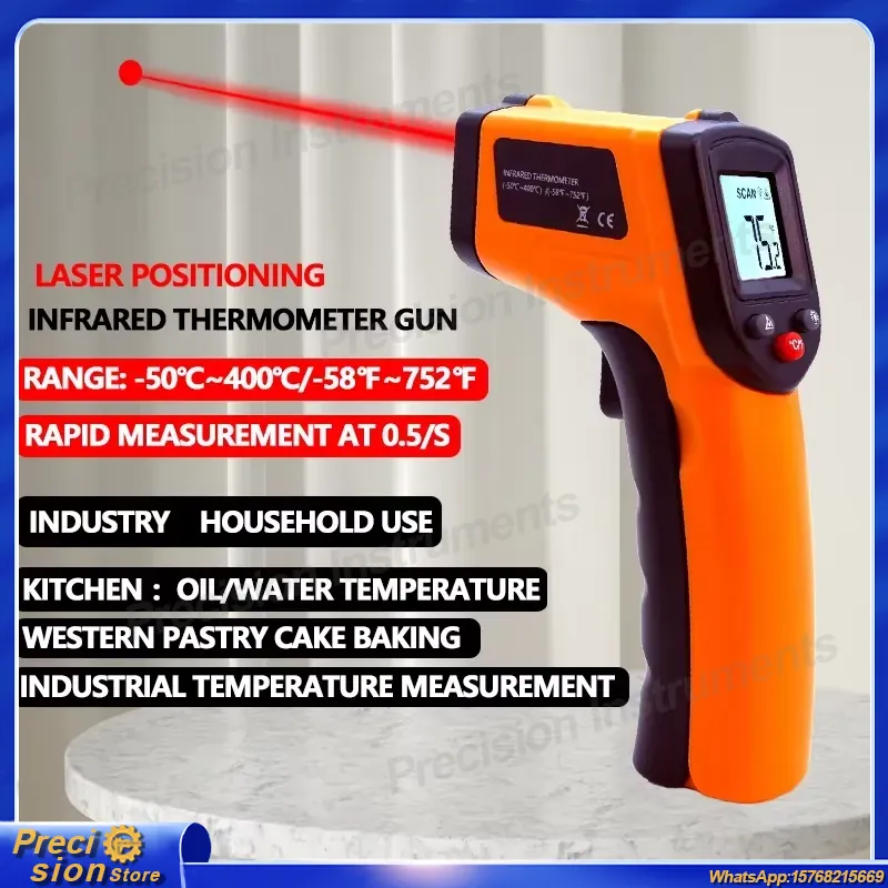 Industrial Laser Temperature Gun - Termometro a Infrarossi Senza Contatto con