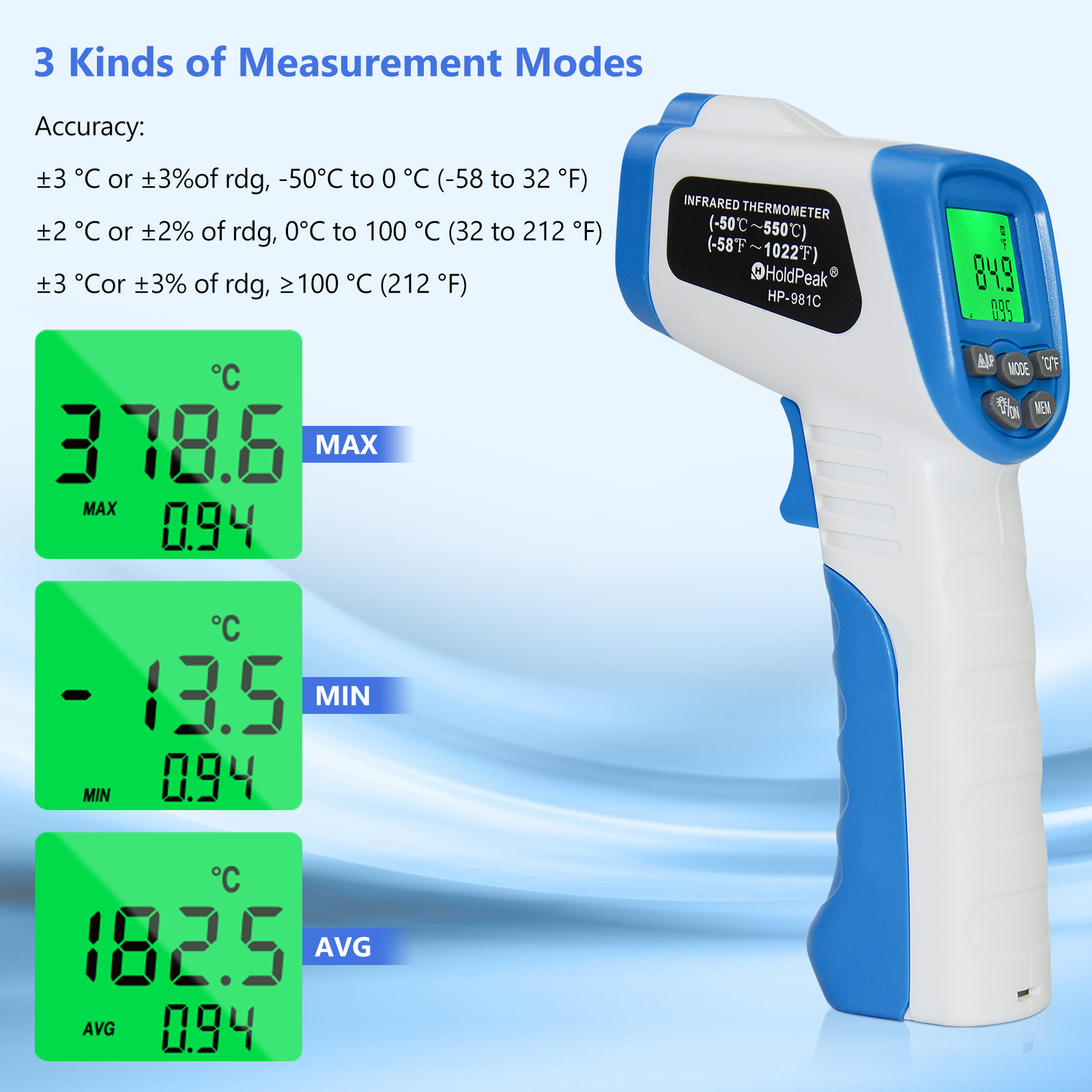 Termometro a infrarossi -50 ℃  - Industrial Laser Temperature Gun recensione e prezzo